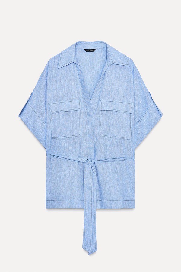 Linen Blend Safari Shirt from Zara