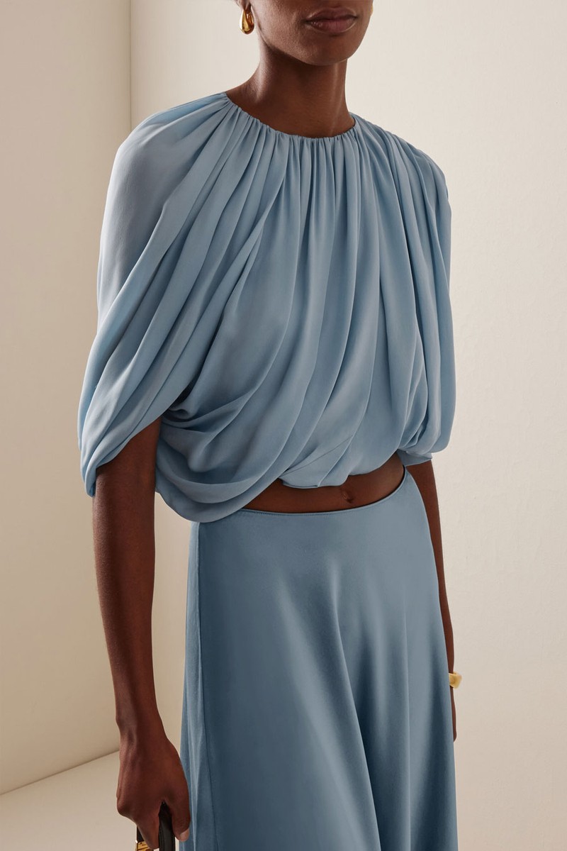 Marie Draped Silk Top from Heirlome