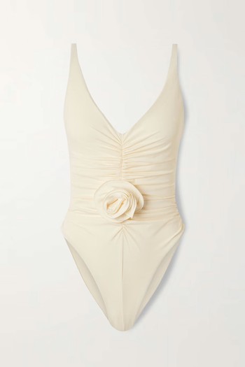 Appliquéd Ruched Swimsuit from Magda Butrym