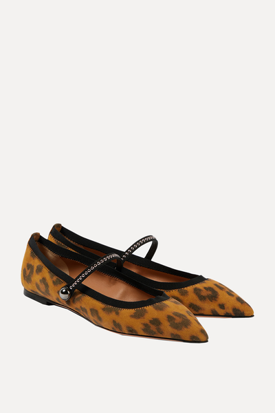 Romy Leopard-Print Suede Ballet Flats from Aquazzura