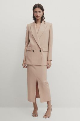Doubled-Breasted Suit Blazer, AED 1,249