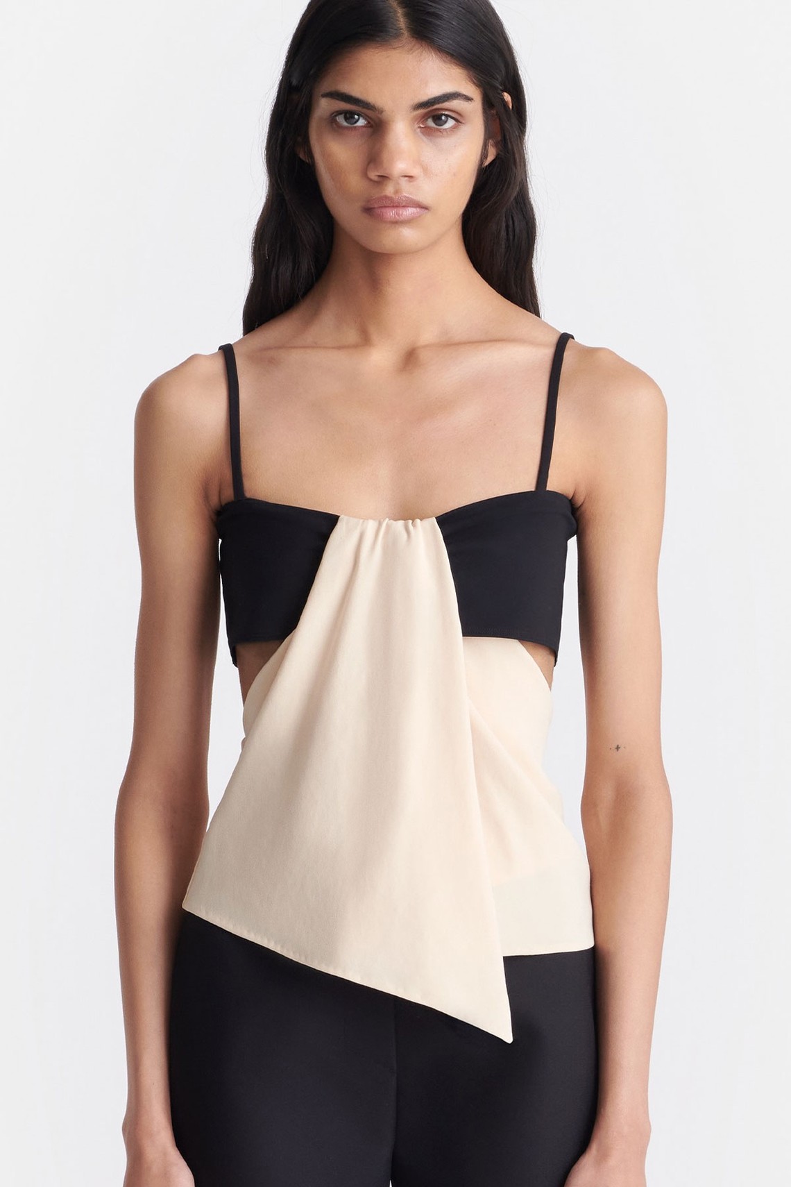 Draped Georgette & Jersey Top from Nanushka