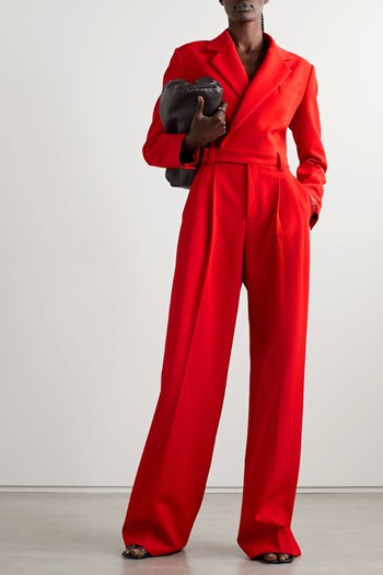 Tatum Cutout Pleated Twill Jumpsuit from A.L.C.