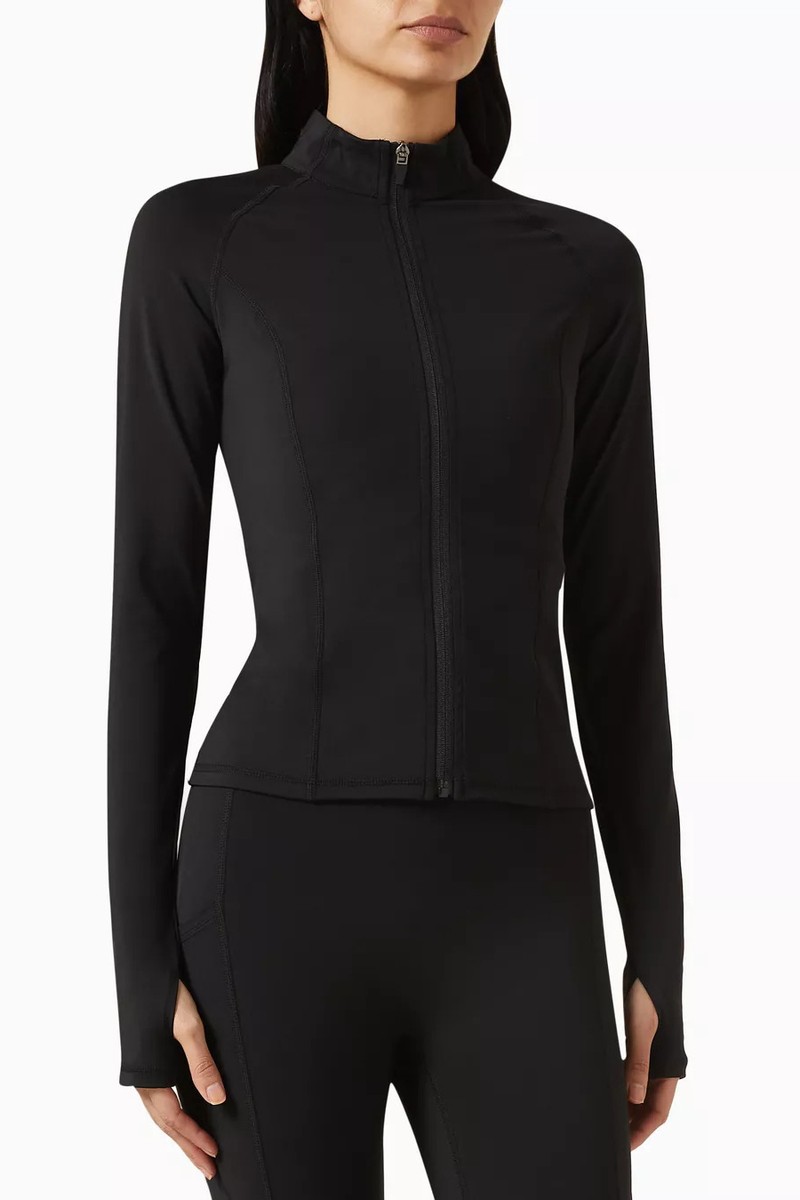 Ultimate Long-sleeve Zip Top In Stretch-Nylon from ADANOLA