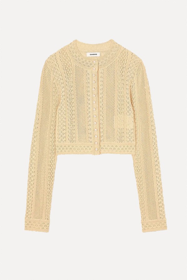Divin Sheer Knit Cardigan from Sandro