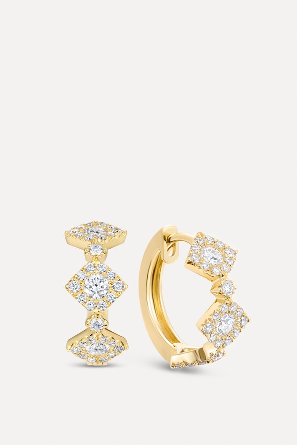 Triolette Square Diamond Hoops