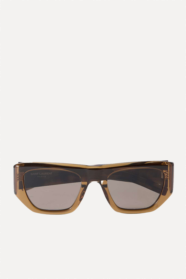 D-Frame Tortoiseshell Acetate Sunglasses from Saint Laurent Eyewear