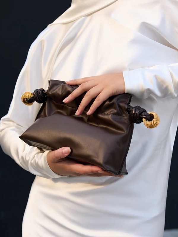 Carry Leather Granulated Ring Clutch