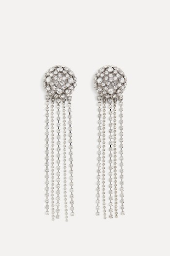 Long Rhinestone Earrings  from H&M