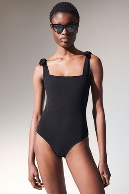 Textured Bow Tie Swimsuit from & Other Stories