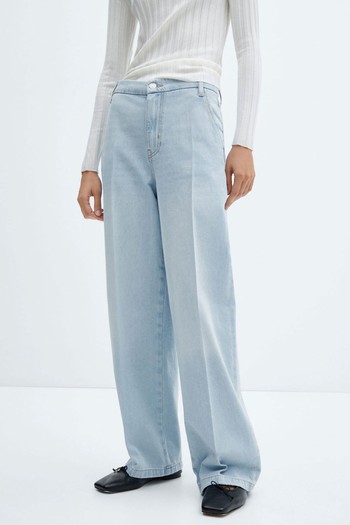 Mid-Rise Straight Jeans