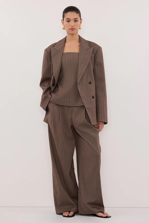 Hailey Oversized Stripe Tie Blazer from Dissh