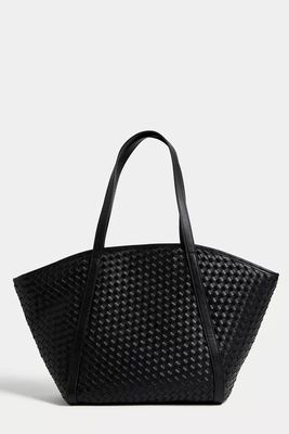 Faux Leather Woven Tote Shopper from Marks & Spencer