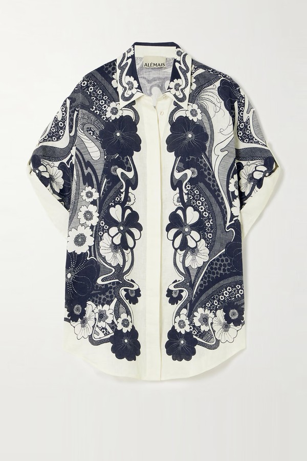 Mickey Floral-Print Linen-Gauze Shirt from ALÉMAIS