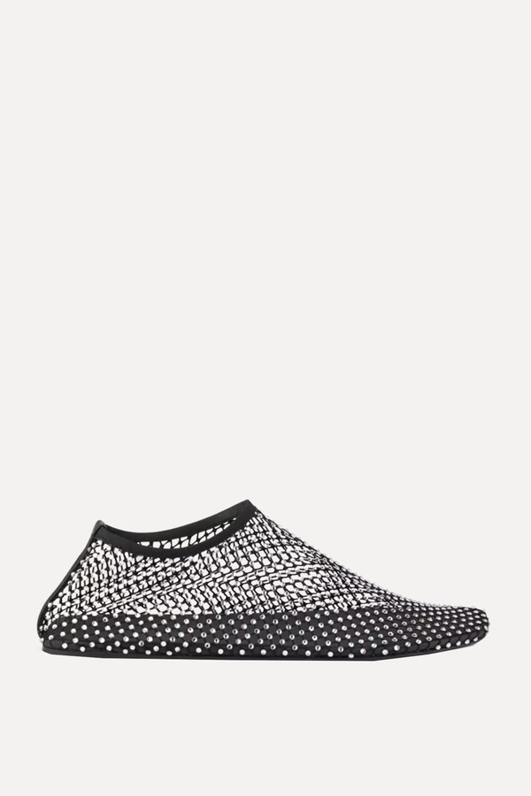 Minette Crystal-Embellished Mesh Ballet Flats from Christopher Esber