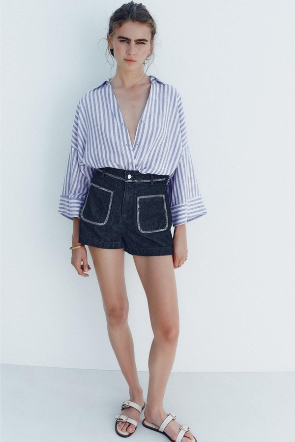 Wide Sleeve Linen Shirt