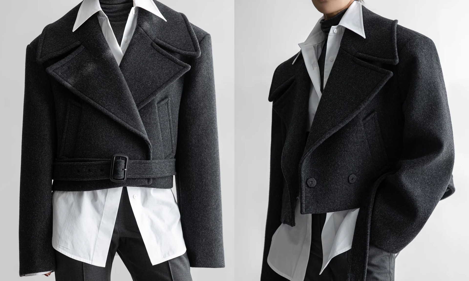 Aumale Cropped Wool Peacoat