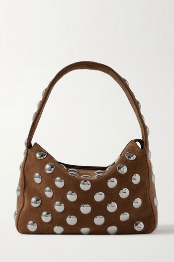 Elena Small Studded Suede Shoulder Bag from Khaite