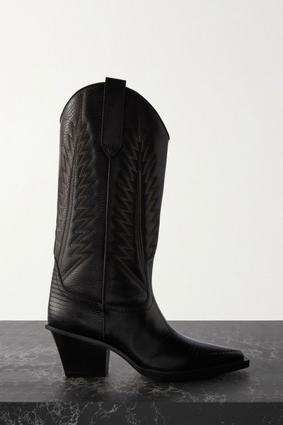 Rosario Embroidered & Croc-Effect Leather Cowboy Boots from Paris Texas