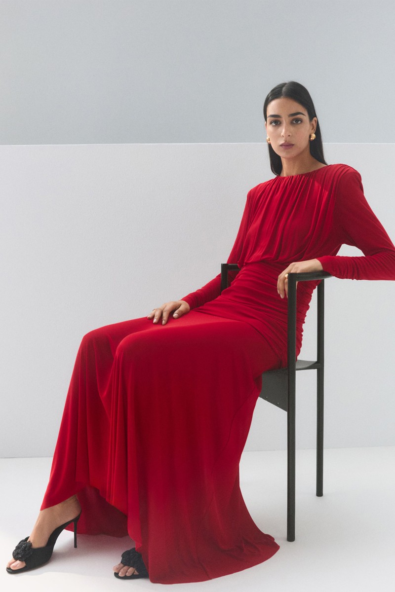 Draped Flared Dress from Mango