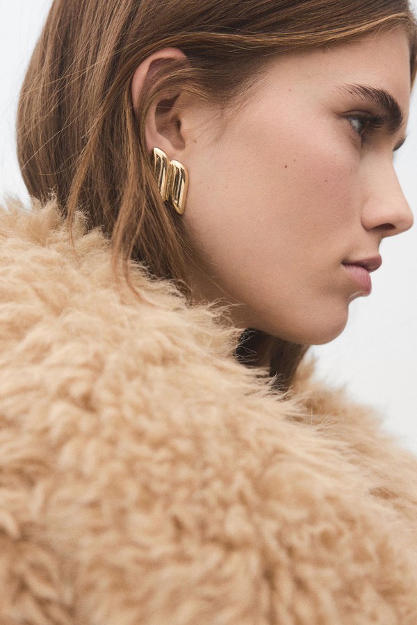 Earrings With Geometric Relief