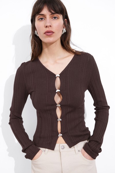 Buttoned Rib-Knit Cardigan from & Other Stories