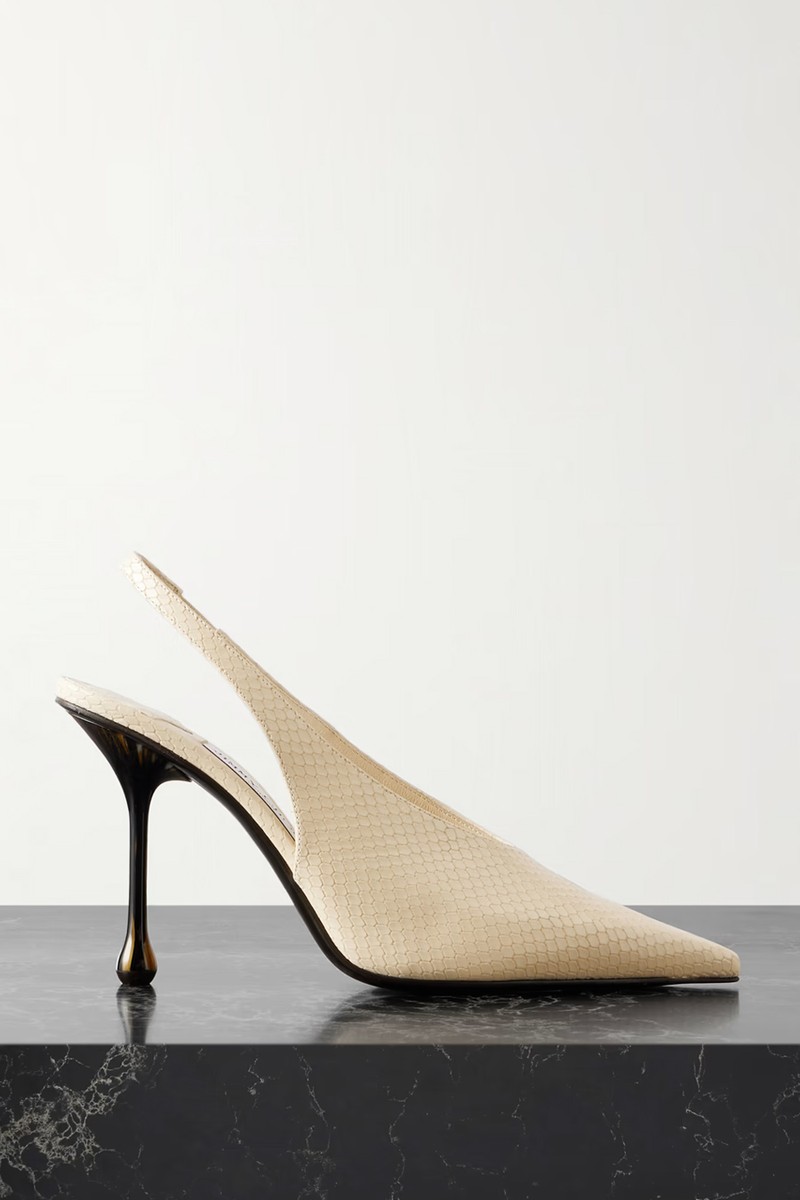 Isa 95 Snake-Effect Leather Slingback Pumps from Jimmy Choo