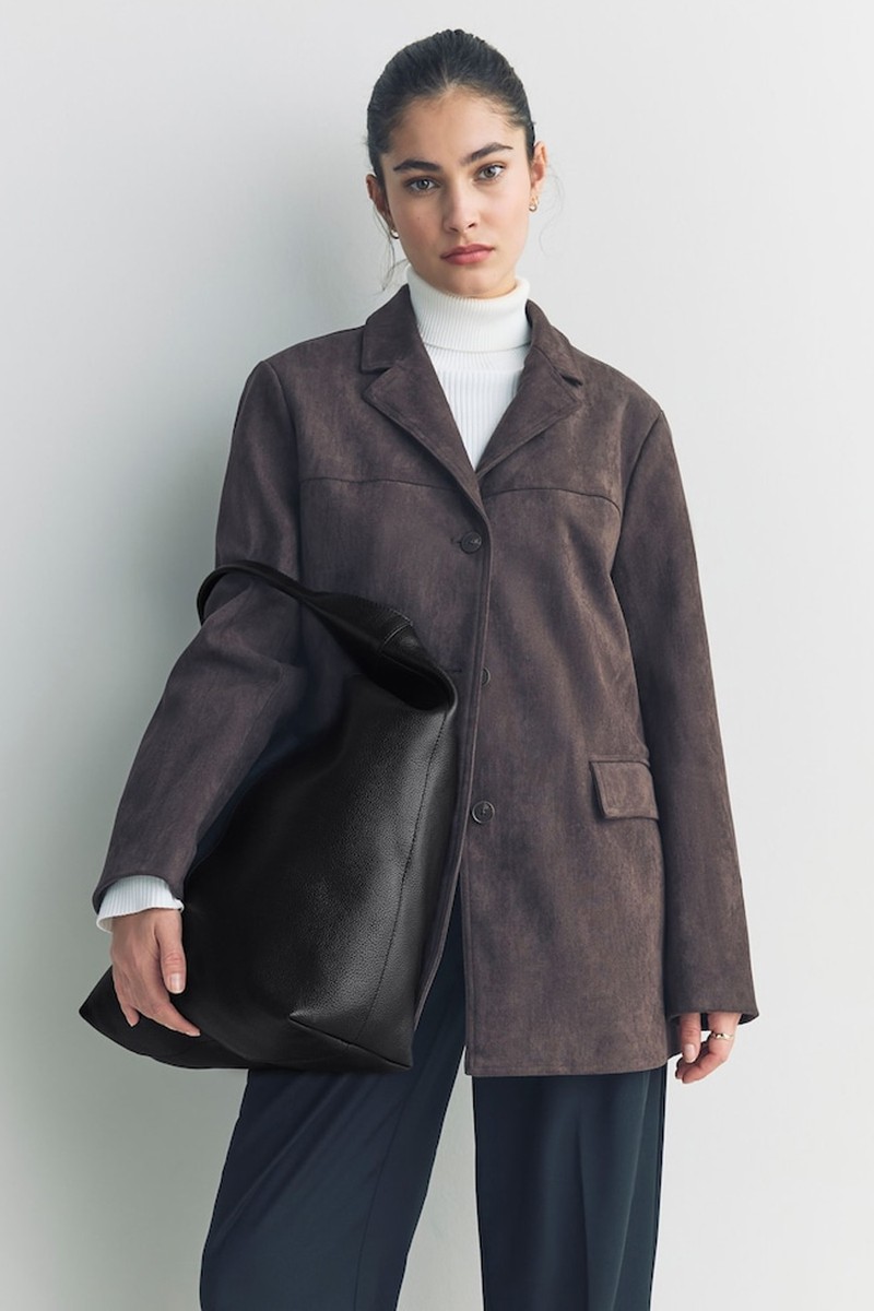 Leather Slouchy Shoulder Bag from Next