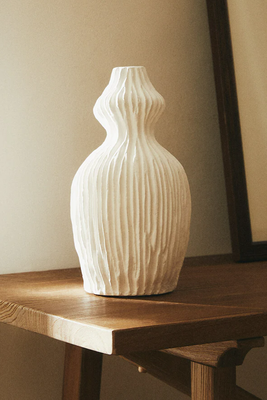 Scored Clay Vase