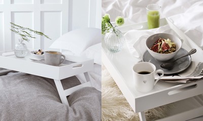 Matte White Breakfast In Bed Tray from The White Company