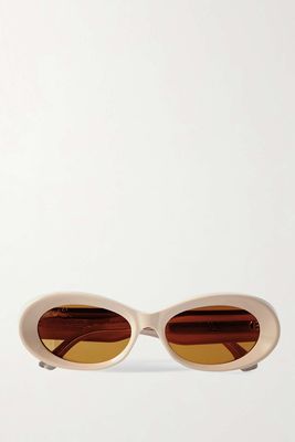Oval-Frame Embellished Acetate Sunglasses from Gucci Eyewear