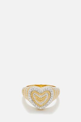 Mini Heart Braid Diamond Ring from Yvonne Leon