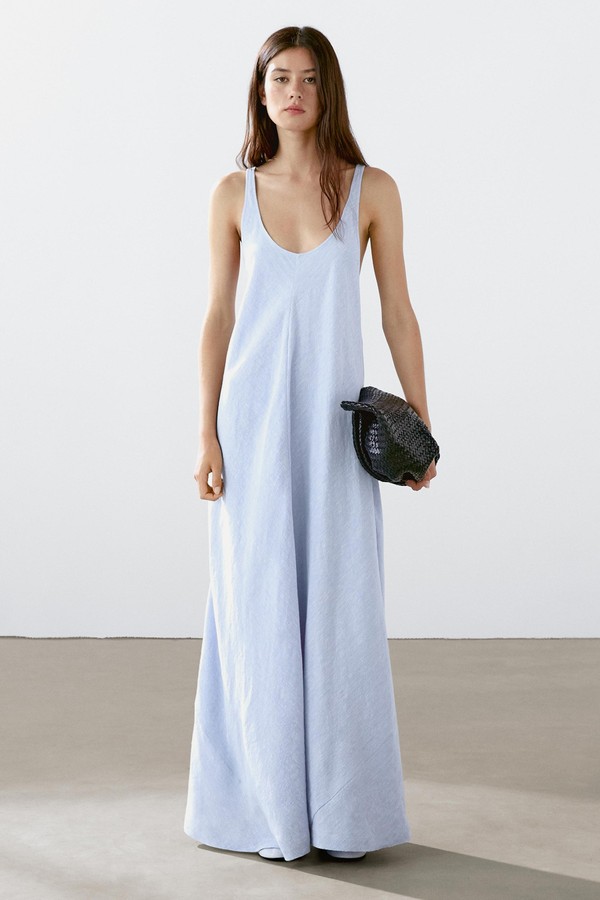 Long Flowing Dress With Back Detail from Massimo Dutti