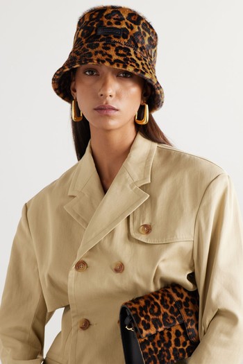 Le Bob Appliquéd Leopard-Print Cow Hair Bucket Hat from Jacquemus