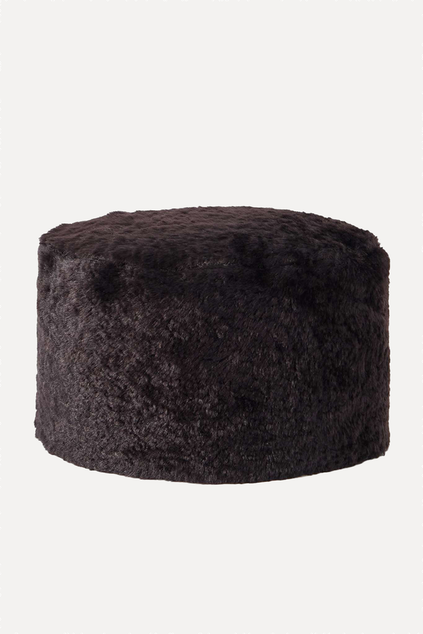 Shearling Pillbox Hat from Toteme