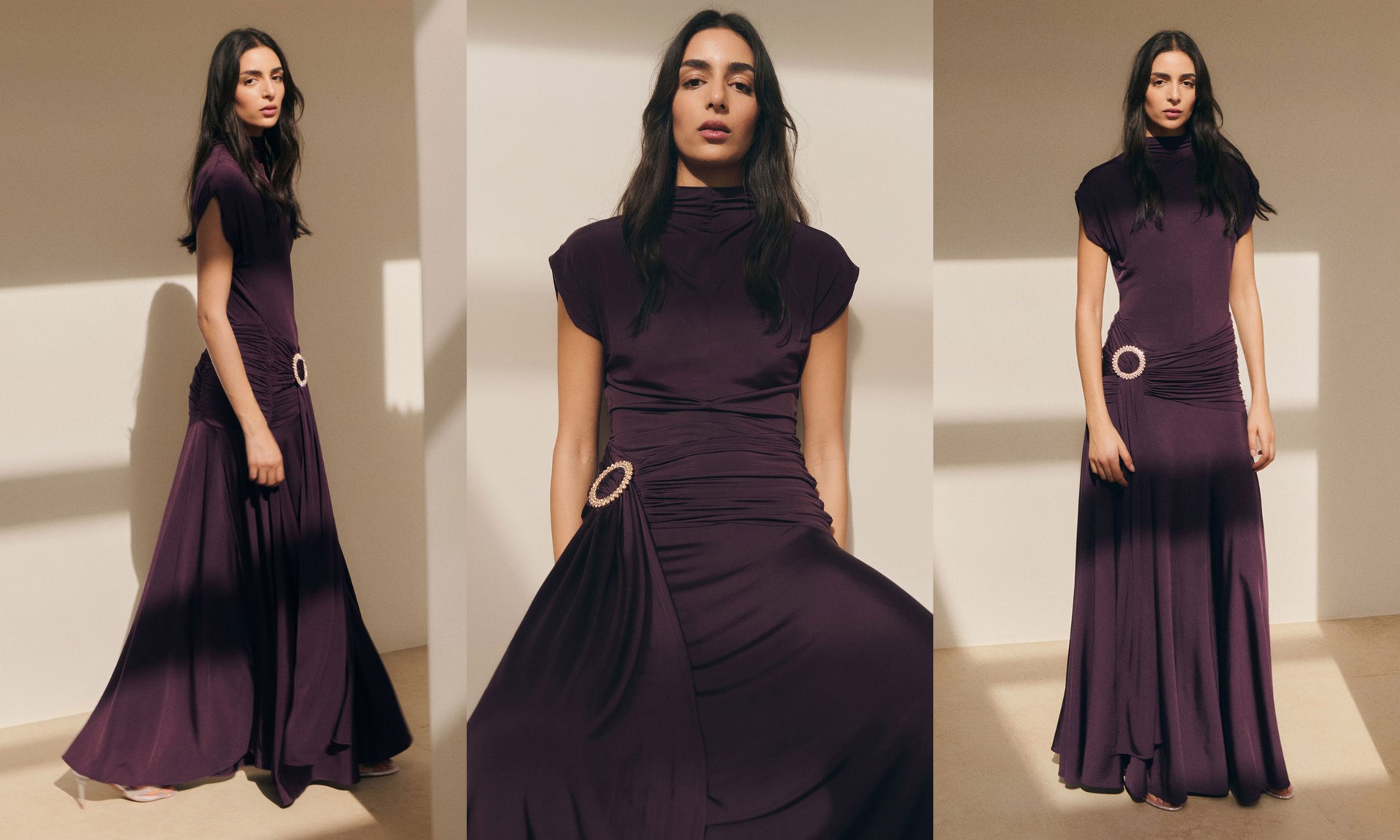 Draped Waist Dress With Metallic Detail, SAR 949 | Mango