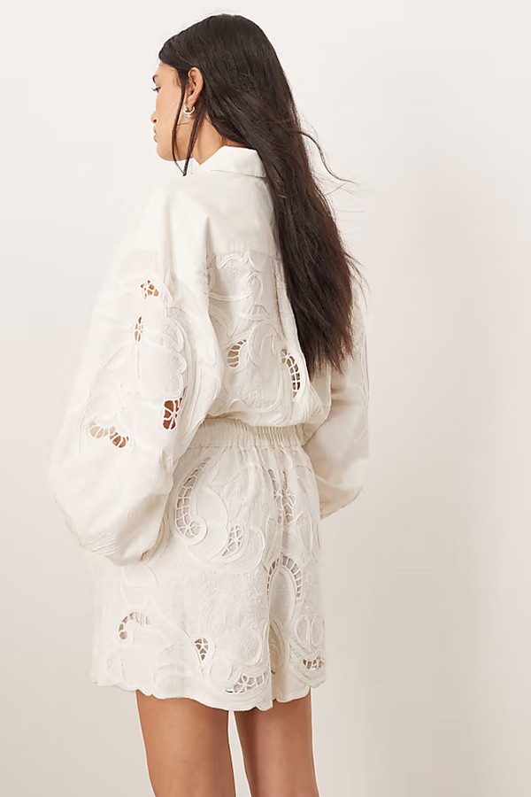 Embroidered Cutwork Shorts Co-Ord from Arrange