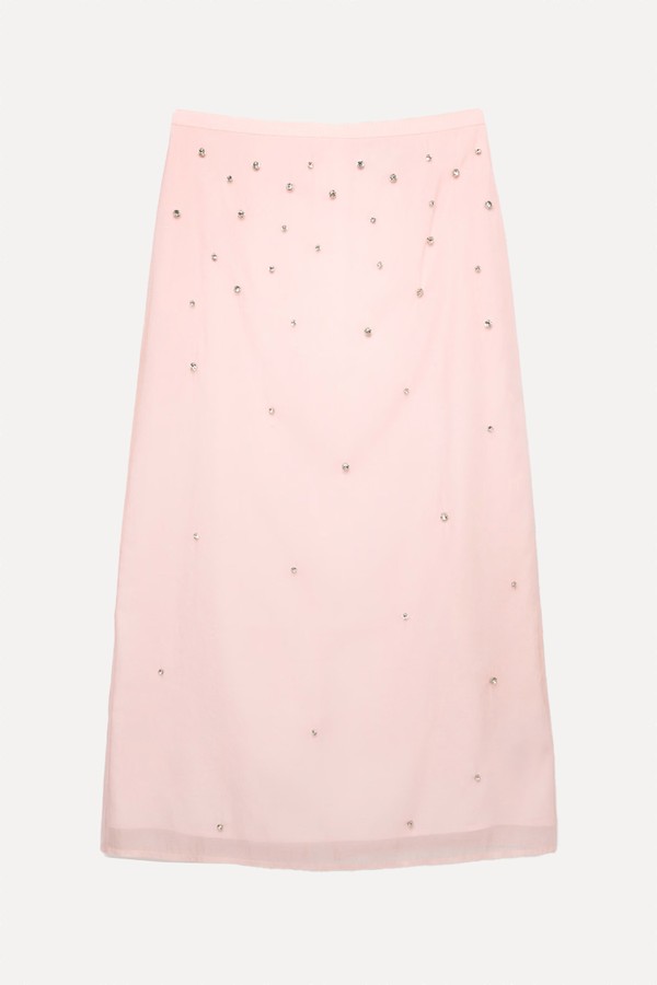 Embellished Midi A-Line Skirt from Marks & Spencer