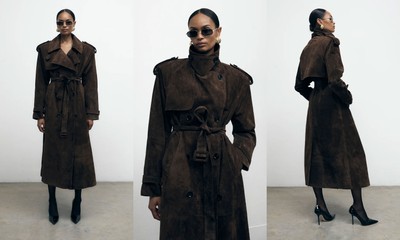 Brown Suede Trench Coat from De Savary