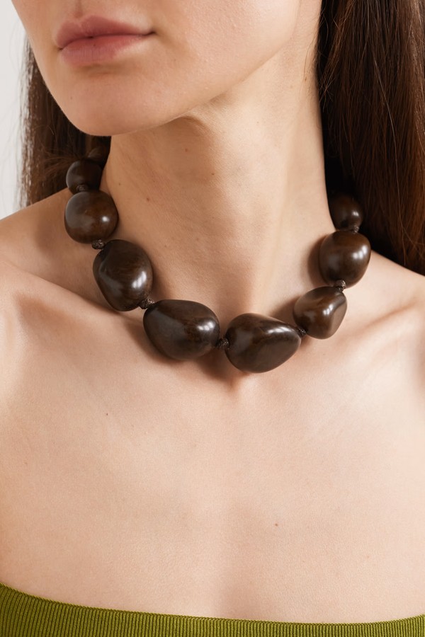 The Statement Tagua & Leather Necklace from Hunting Season