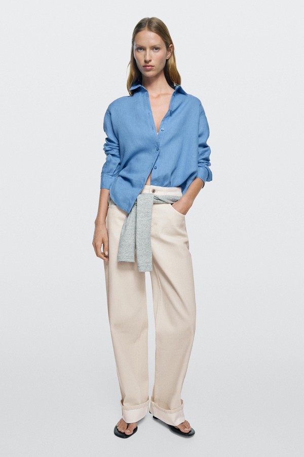 Straight-Leg Jeans With Turn-Up Hems