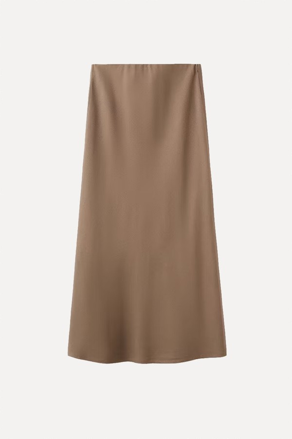 Linen-Blend Straight Skirt from Mango