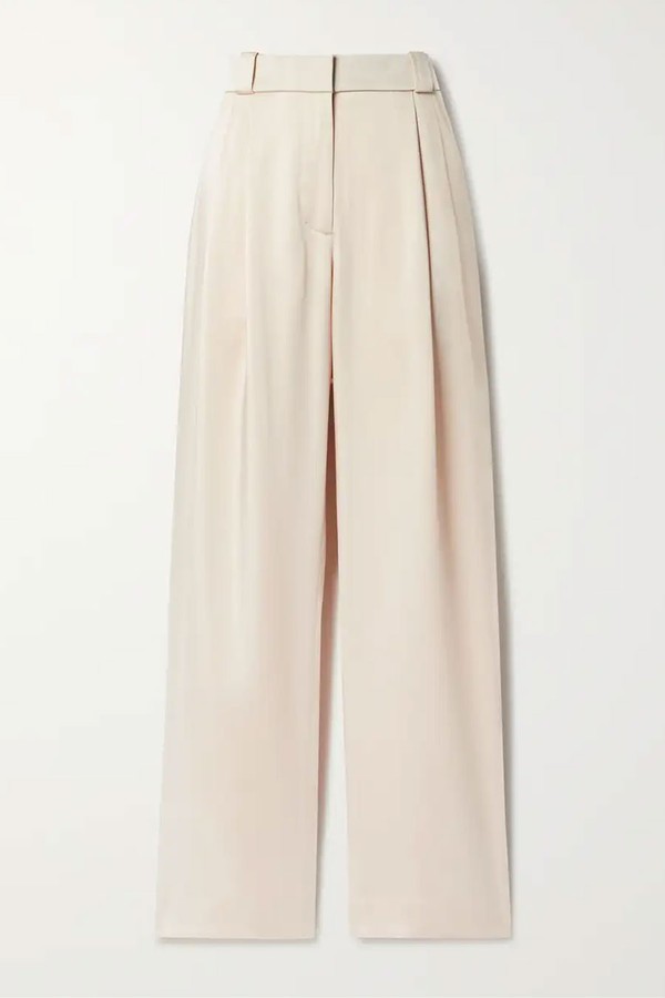 Fynn Pleated Crepe Wide-Leg Pants from A.L.C.