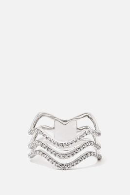 Triple Stacked Crystal Ring from Khailo Silver
