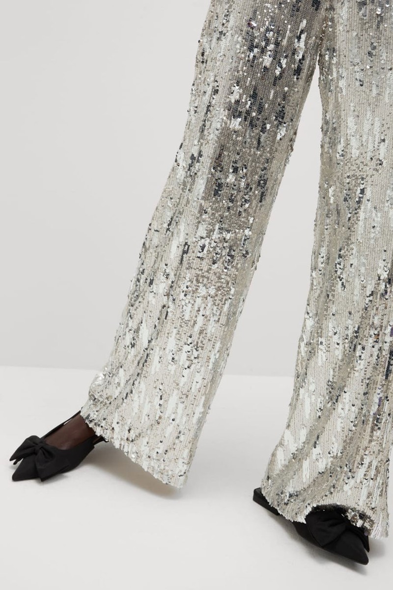 Sequin Elasticated Waist Wide Leg Trousers from Marks & Spencer