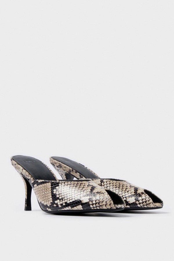 Snakeskin-Patterned Leather Sandals from Limé