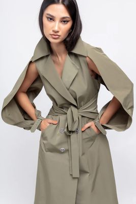 Puffy Sleeve Trench Coat