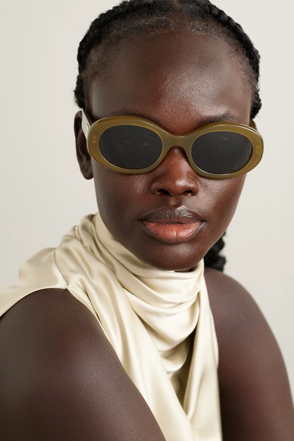 Triomphe Oval-Frame Acetate Sunglasses from CELINE Eyewear