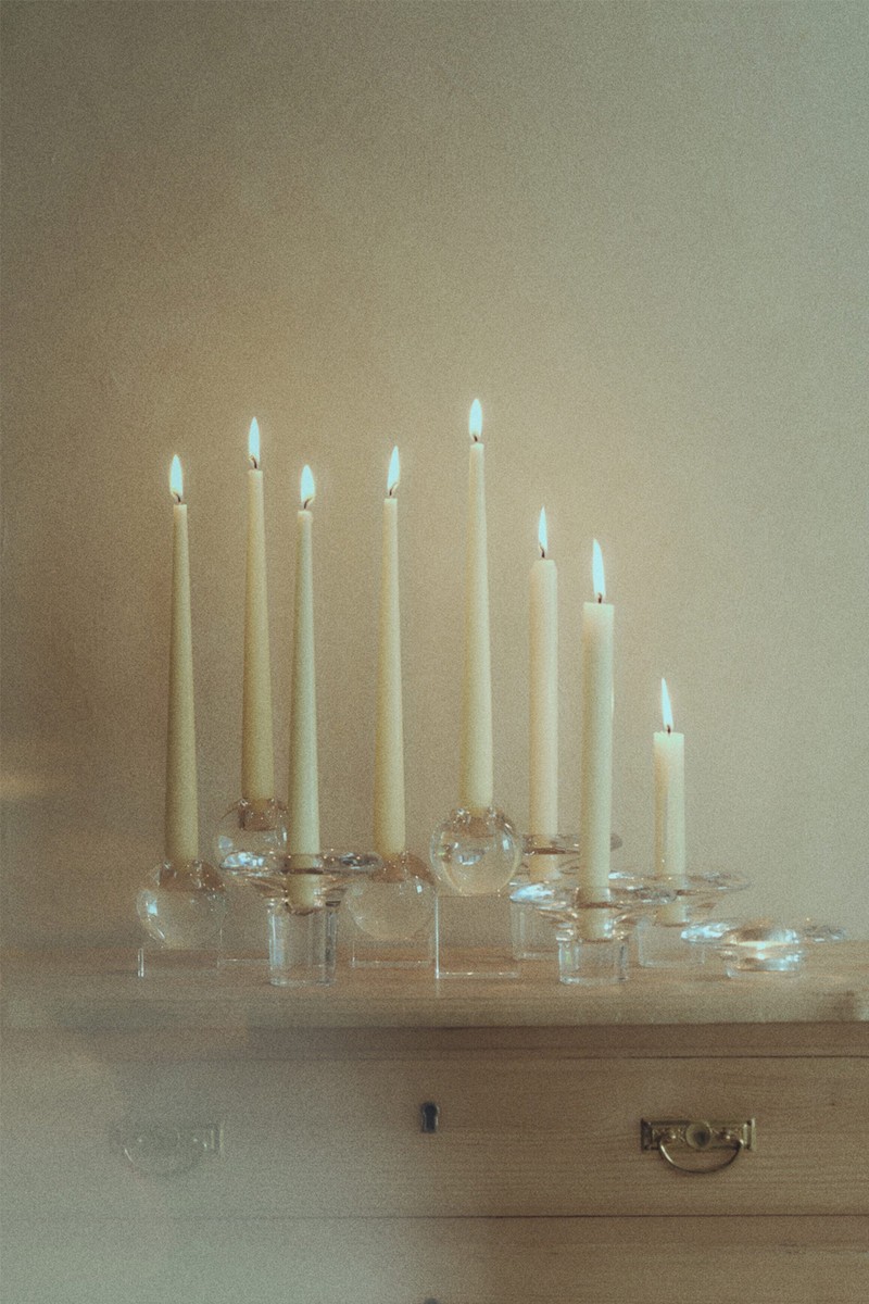 Tall Glass Candle Holder