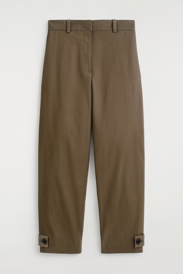 Barrel-Leg Cotton Utility Trousers from COS